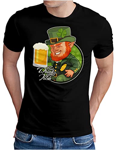T-shirt pour homme Happy St Pattys noir pour la fête irlandaise au pub