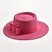 Women Spring Summer Straw Hats Round Bumpy Surface Flat Top Bowknot Cap Travel Beach Sun Hat Peach pnnrk 56-58CM