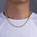 Gold Chain for Men, Mens 5mm Gold Plated Stainless Steel Cuban Link Chain Necklace (5MM-Gold, 18 Inches)