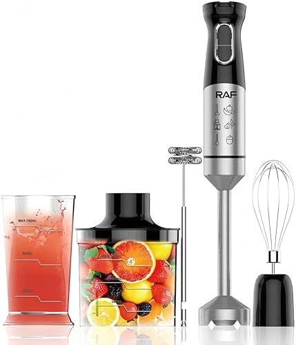 5 in 1 Stainless Steel Hand Blender Powerful 1500W 2 Speed Modes ...