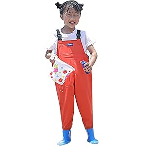 Waders Kinderen Outdoor PVC Steltlopers, Kleuterschool Strand Camping Kleding Met Regenlaarzen, Zakontwerp (Color : Orange, Size : XXXXL/1 PCS)