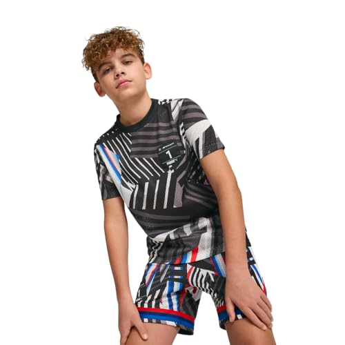 PUMA Unisex-Child BMW M Motorsport Graphic T-Shirt, PUMA All-Over-Print SS25, Medium