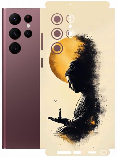 Image of AtOdds - Full Body Back Screen Guard Protector Film - Lamination Wrap Skin Sticker Compatible with Samsung Galaxy S22 Ultra | Scratchproof Matte Finish (Divine)