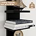 Fun Memories 5 Tier Wall Shelf Unit, Black Floating Shelves for Storage - Vertical Column Tower Design, Lack Wall Shelf Space Saving Organizer for Bedroom, Living Room, Home Decor， 2Pack