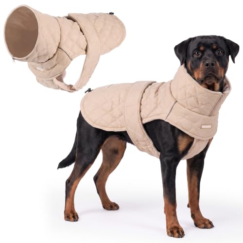 Spark Paws Quilted Dog Winter Coat - Cold Weather Jacket for S Med L Dogs