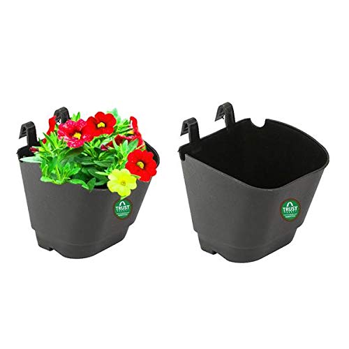 TrustBasket Set of 2 Vertical Gardening POTS/PLANTERS(Small) - Black | Plastic Vertical Wall Hanging Pouches for Home & Outdoor Balcony Garden Decor |Wall Hanging Pouches for Grills (B07N6B9B6X) Amazon Price History, Amazon Price Tracker