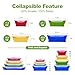 Set of 4 Collapsible Silicone Food Storage Container, Leftover Meal box For Kitchen, Bento Lunch Boxes, BPA Free, Microwave, Dishwasher and Freezer Safe. Foldable Design Saves Your Space.