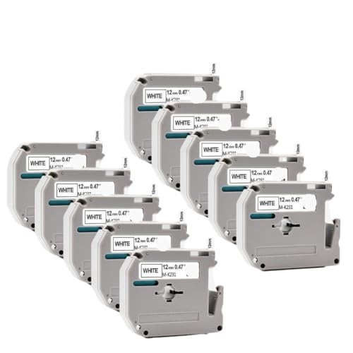 5PK 8PK 10PK MK231 �����p M �e�[�v 12mm ���n�ɔ� �v�����^�p�i PT-90 PT-70 PT-65 PT-85 �ƌ݊�������(10PK Black on White)