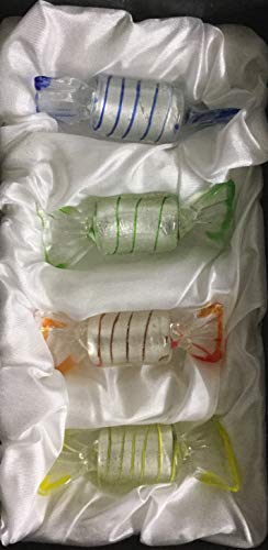 Yeti-Gold Set mit 4 Glasbonbons mit Silberdeko Cover