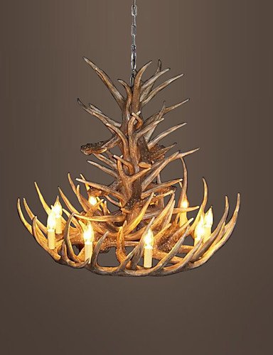 Illuminazione jiaily vintage lampadario di corna di illuminazione attrezzatura industriale Paese 9-luci adatta per soggiorno sala da pranzo Facile installazione, 220-240V