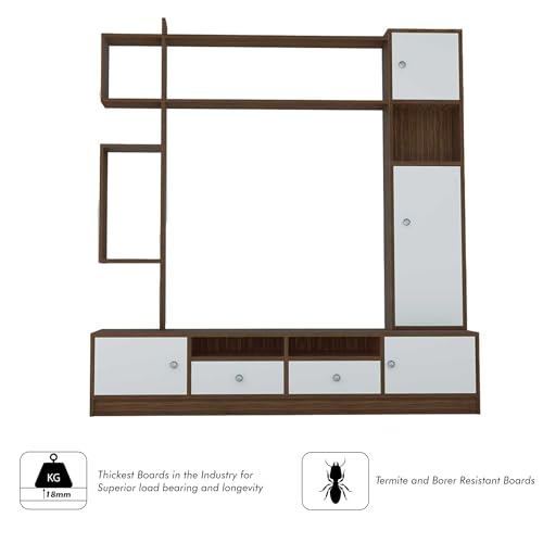 Raywud Elysian Media Engineering Wood Tv Entertainment Unit Set Top Box Stand/Tv Cabinet with Shelves for Books & D�cor Display Unit Bed Living Room 50 Inches | DIY (Do it Yourself) (White) 6 41BZVS78DRL
