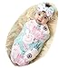 Galabloomer Newborn Baby Sleep Receiving Blanket and Bow Headband Set Baby Swaddle Blanket