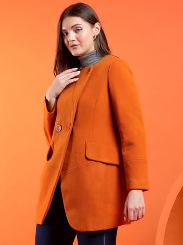Image of KOTTY Womens Cotton Blend Standard Length Elegant Style Coat - Classic Style with Modern Detailing