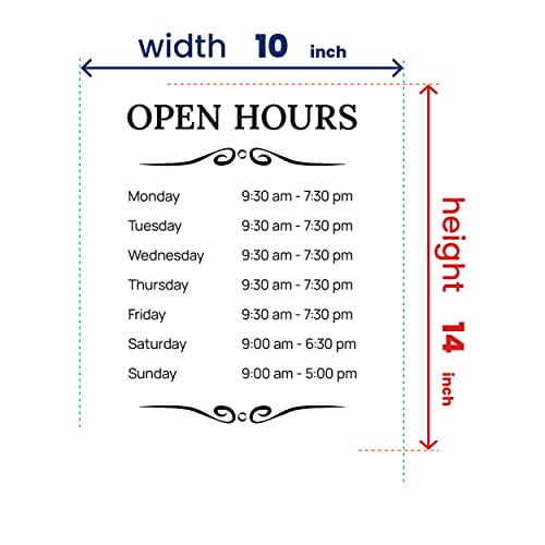 Custom Business Sign - Window Store Logo - Operation Hours Indoor Outdoor - Reversible Personalized Company Storefront Decal Sticker - Custom Vinyl Store Hours 10X14 #TOP2