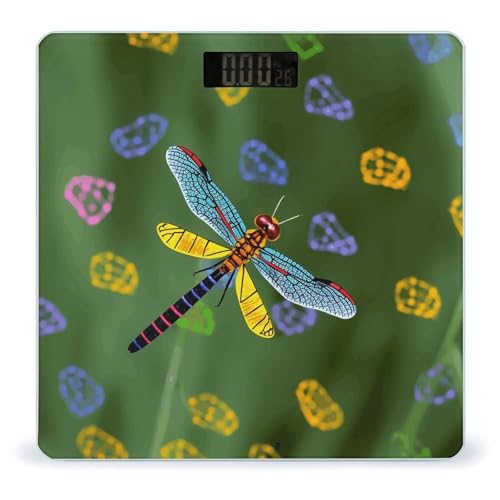 Báscula digital Colorful Dragonfly para baño con vidrio templado miniatura 1