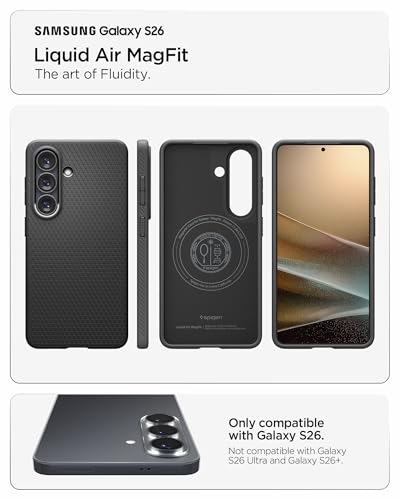 Spigen Liquid Air MagFit Case Samsung Galaxy S26 Hoesje Zwart, MagSafe compatibel, TPU, schokbestendig, vingerafdrukbestendig - Afbeelding 3