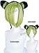 Jolyne Cujoh Cosplay Wig Short Navy Blue and Green Anime JJBA Wigs with Bangs Braid and Buns for Women Halloween Daily Party