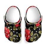 Fashion Beach Pool Slippers Toddler Slides Sandals Children Water Shower for Boy Floral Flowers Black Red Roses