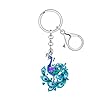 NEWEI Acrylic Cute Peacock Keychain Car Keys Wallet Keyring Rings Accessories Bird Gifts for Women Girls Bird Lovers Charms (Green)