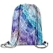Castle Fairy Marble Drawstring Gym Bag,Modern Marbling Foldable Waterproof Drawstring Backpack,Fashion Fluid Stripes Draw String Back Bag for Shopping,Swimming,Beach