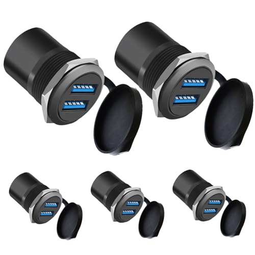 Adaptateur panneau USB 3.0 femelle double port encastrable châssis informatique vitesse 5 Gbit/s
