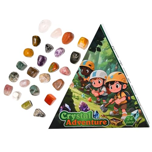 Calendario De Adviento De Navidad - Calendario Mineral de 24 Días | Decoración de piedra mineral coleccionable para adolescente y adulto