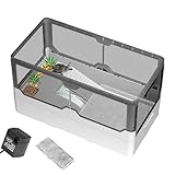 Acuario para Tortugas | Tanque Antiescape Grande de Doble Capa para Tortugas | Kit de hábitat para Tortugas, terrario para cangrejos ermitaños, Tortugas acuáticas, pequeños Reptiles, Smileshiney