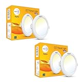 Wipro 12w Round LED Alpha Panel | 3 in 1 (Colour Changing)(Cool Day White/Neutral White/Warm White) | Recessed Down Light for False Ceiling | Cutout - 125mm | Pack of 2