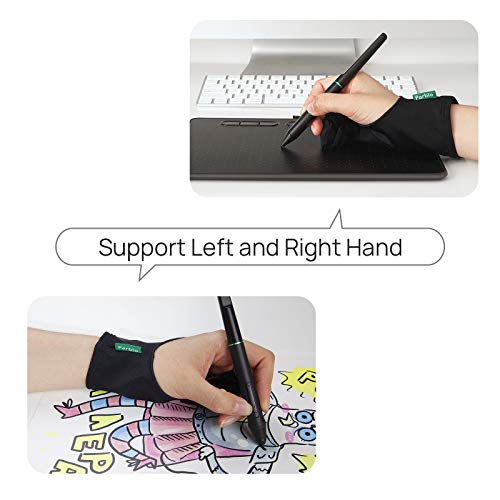 Parblo PR-05 Thickened Drawing Glove, Anti-Skid Two Finger Gloves for Drawing Tablets, Graphics Monitor, iPad, Sketching, Suitable for Left and Right Hand