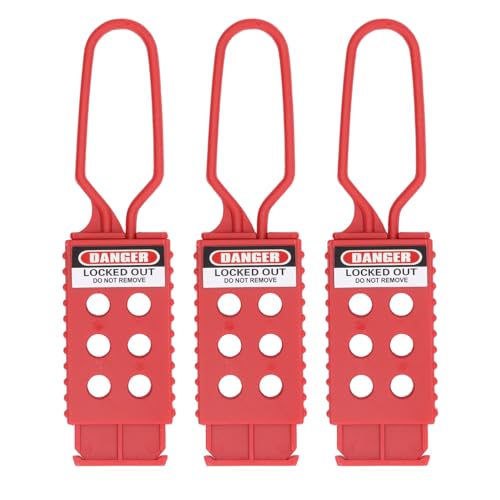 3 Pack Lock Out Tag Out Hasp, Lockout Padlock Hasp Lockout Hasp with 6 Holes Interlock for Maintenance Tagout Shutdown