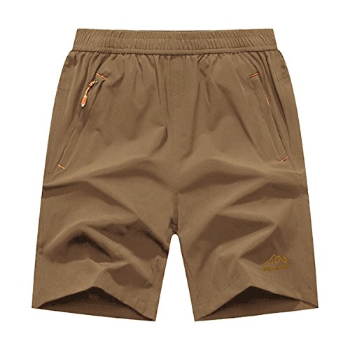 Image of JINSHI Men's Outdoor Quick Dry Lightweight Sports Hiking Shorts Zipper Pockets
