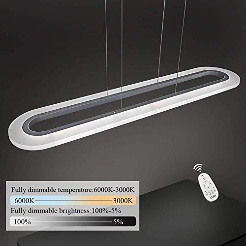 ZMH lampada a sospensione dimmerabile 100cm LED moderno lampadario per ufficio 37W lampada da tavolo design elegante 150cm altezza regolabile per la sala riunioni studio sala da pranzo soggiorno