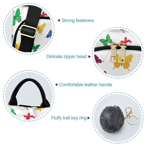 Mochila con diseño de mariposas coloridas mujer antirrobo casual bolsa 6