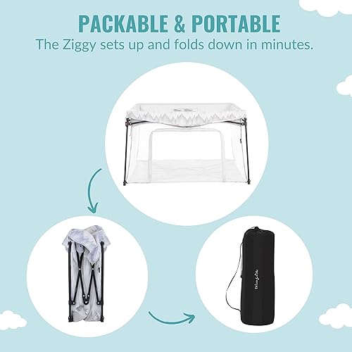 Image of Dream On Me Ziggy Playpen Only, Soft Base, Portable, 43.3in, Dove White