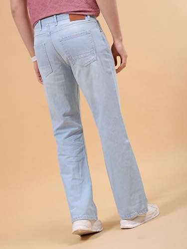 Image of The Indian Garage Co Men Bootcut Loose Fit Solid Mid-Rise Jeans