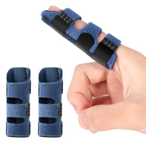 Puummpru 2pcs Finger Splint Upgraded Trigger Finger Support with 3 Adjustable Straps Composite Cloth Finger Brace Maximum Stability Ideal for Arthritis Relief and Pain Support