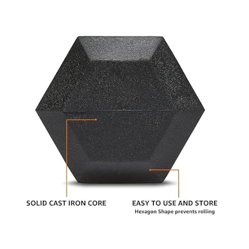 Image of Hexa Dumbbell 5X2 Kg | Solid Rubber Coated Weights for Home Gym Workouts | Anti-Slip Grip Dumbbell Pair for Men & Women | Strength Training Fitness Gear (10 Kg pair)