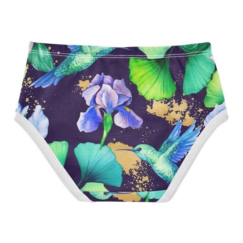 Watercolor Hummingbirds Floral Toddler Girls Underwear 2t Cotton Little Girl Panties Fun Kids Undies Briefs2