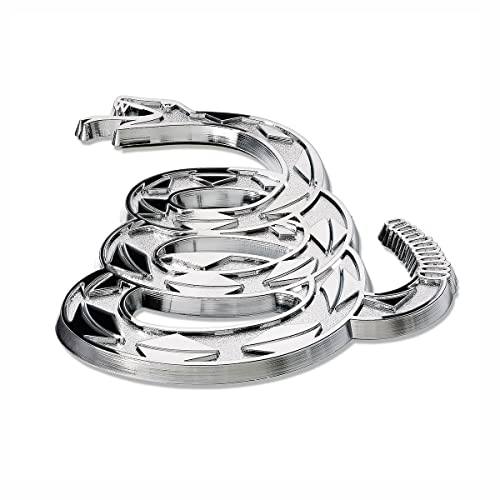 Gadsden Flag Don't Tread On Me Rattlesnake Chrome Car Emblem By Revolution Car Badges - Premium Alternative To Bumper Stickers And Decals (Chrome Plated) #TOP3