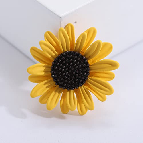Image of Colorful Daisy Sunflower Brooch Pins - Bohemian Style Flower Lapel Pins Badge Dress Neckline Pin for Women Girls