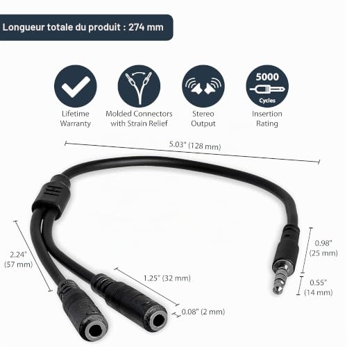 StarTech.com Adaptateur casquemicro sur port Jack 3.5 mm - vue 4