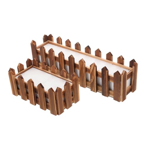SHINEOFI 2piezas Valla Decorativa Macetero De Estilo Rústico con De Espuma y Flores Artificiales para Jardín Decoración Interior y Exterior para Proteger Mascotas y Decorar La