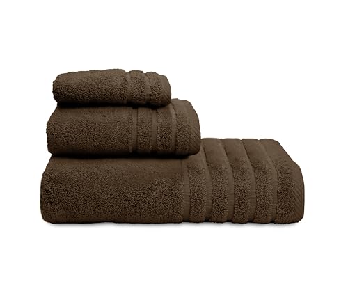 Sedalinne - Juego de Toallas de Baño Completo 500 Gr Liso - Toallas Baño Grandes y Pequeñas Rizo 100% Algodón - Pack (1 Tocador + 1 Lavabo+ 1 Sabana) - Alta Absorción - Toalla Algodon - Marrón