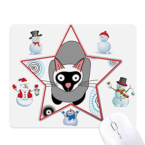 Tapis de souris chat siamois motif hiver étoile tapis de bureau original