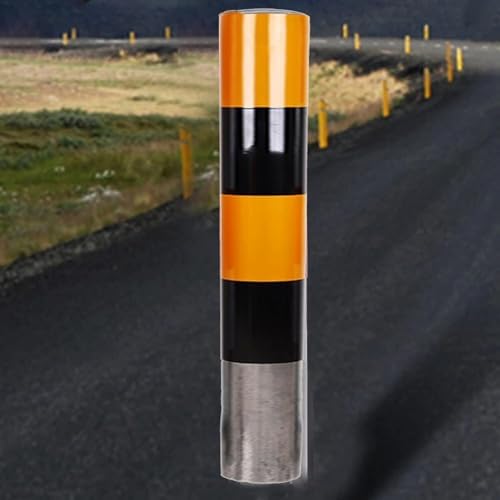 Heavy Duty Reflective Traffic Cone - Safety Barrier Delineator Post for Driveway & Parking Lot, 120cm Steel Ground Mount, Ideal for Pedestrian & Street Road Safety (1 Pack)