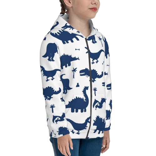 Cute Cartoon Dinosaurs Kids Pullover Hoodies Boys Zip Up Sweatshirts Girls Athletic Clothes with Pocket4
