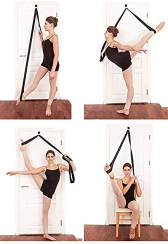 Xemz Leg Stretch Strap, Adjustable Leg Stretcher Band w/Door Anchor, Improve Leg Stretching Door Flexibility Trainer, Home Stretching Equipment for Yoga Ballet Dance Cheer Gymnastic Training