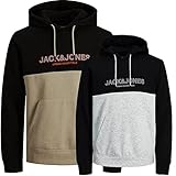  JACK & JONES Sudadera con capucha para hombre, talla grande, talla grande, talla grande, sudadera con capucha, logotipo 2, col, 3XL, 4XL, 5XL, 6XL, 7XL, 8XL, Paquete de 2 unidades de 50 unidades, XXXL