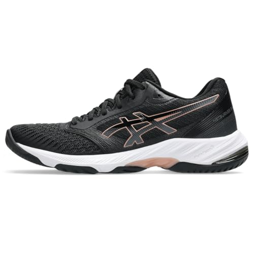 ASICS Tênis feminino de vôlei Netburner Ballistic Ff 3, Preto/ouro rosa, 38