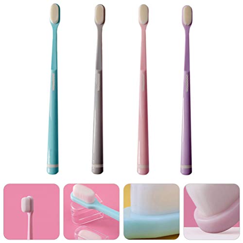 Toyvian 4 Peças de Escova de Dentes Extra Macia Escovas de Limpeza Oral Micro Escova de Dentes Manua